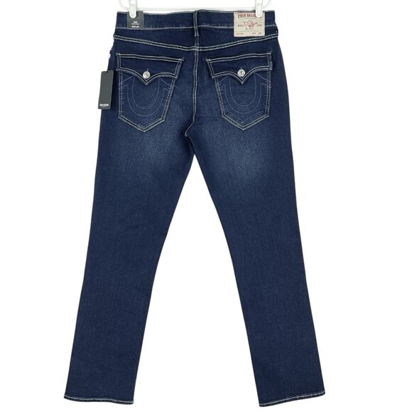 True Religion Men's Ricky Relaxed Straight Flap Blue Denim Jeans Size 33x34 NWT - Picture 2 of 12